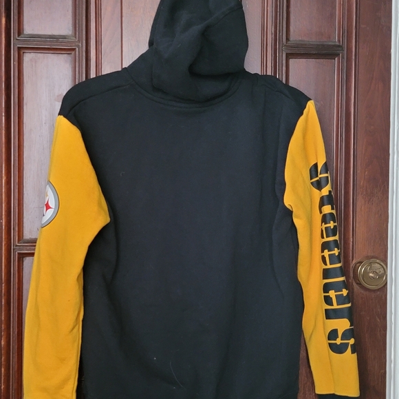 Pittsburgh Steelers Youth Black Poster Board Long Sleeve Full Zip Jacket- Large - Picture 4 of 7